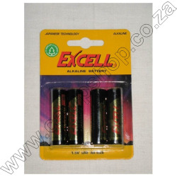 Excell AA (LR6) Alkaline Batteries - 4 per pack